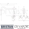 Bristan Colonial Easyfit Sink Mixer Antique Kitchen Tap Dimensions